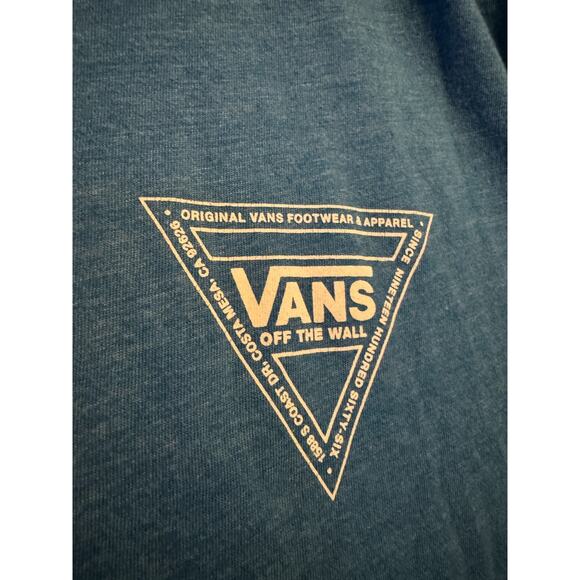 Vans Off The Wall - Men's Shirt - Triangle logo front & back, Blue, Size L - Picture 2 of 8